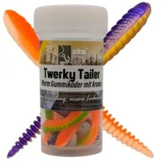 Zite Fishing Twerky Tailer Shiny Mix Käse 7 cm 8 STK 3in1 Gummiköder Forelle - Lockwirkung durch UV & Aroma