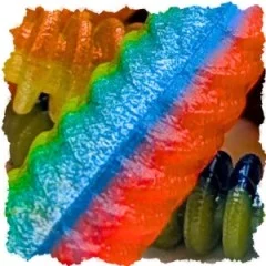 Zite Fishing Twerky Tailer Nature Mix Käse 7 cm 8 STK 3in1 Gummiköder Forelle - Drei Funktionen – ein Gummiköder