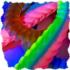 Zite Fishing Twerky Tailer Nature Mix Käse 7 cm 8 STK 3in1 Gummiköder Forelle - Realistische Farben & UV-Wirkung kombiniert