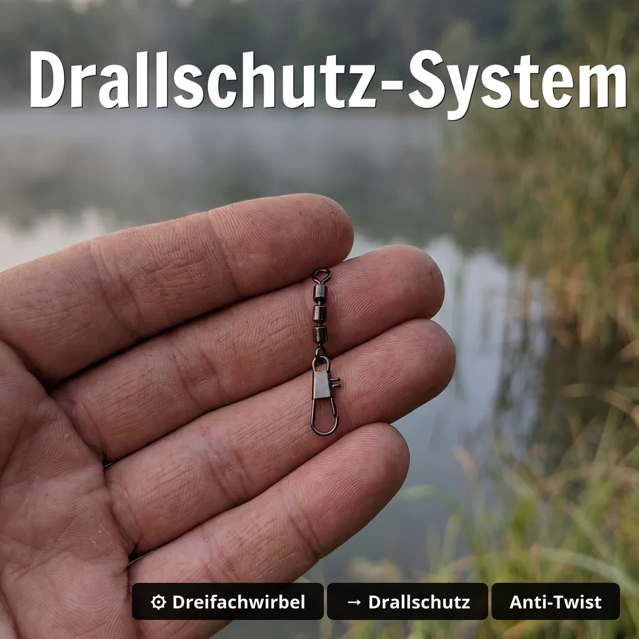 Zite Fishing Schlepp-Posen Set Rund 3g – Vorgebleit mit Dreifachwirbel & Gummistopper für Forelle & Hecht - Drallschutz-System
