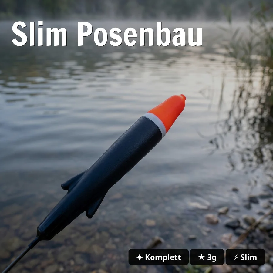 Zite Fishing Schlepp-Posen Set Slim 3g – Forellen-Pose Durchlauf mit Ghost-Sinker - Slim Posenbau