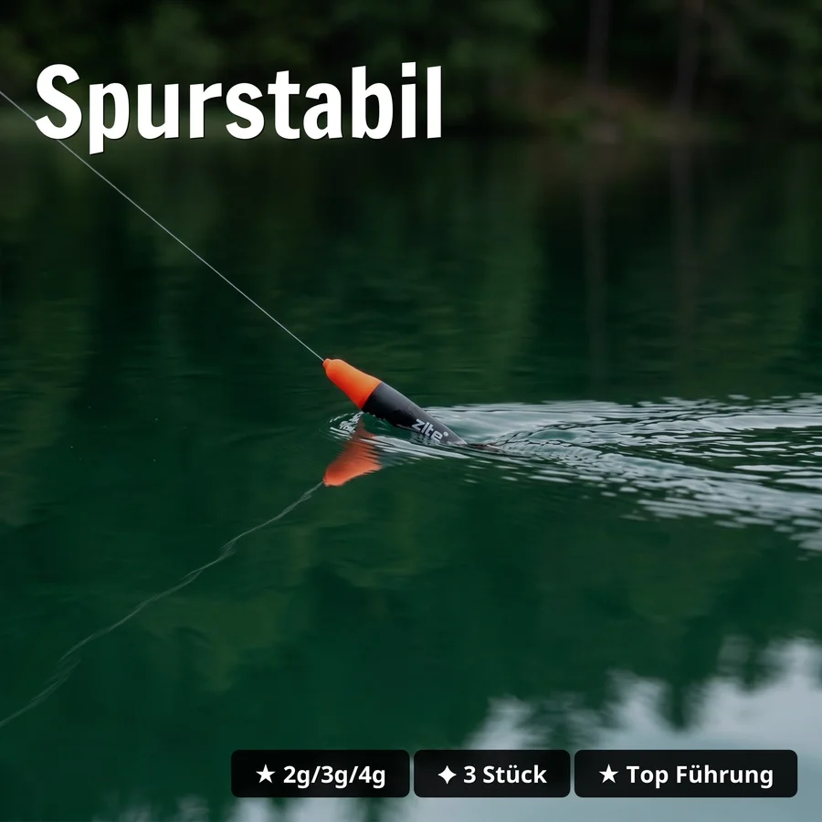 Zite Fishing Schlepp-Posen Slim Set 2g 3g 4g – Forellenposen mit Stabilisierungsflügel 3 Stück - Spurstabil