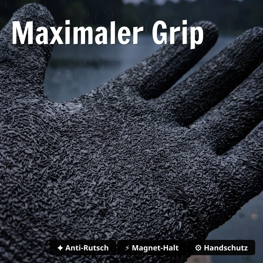 Zite Fishing Landehandschuhe L/XL mit Magnet-Karabiner – rutschfester Landegriff & schnell trocknendes Innenfutter - Maximaler Grip