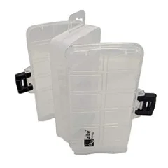 Zite Fishing Double Face Sorting Box Set 21 x 13 x 6,1 cm 3 STK je 18 Fächer für Metallköder, Jigspinner & Spoons - Sichere Verschlussclips für zuverlässigen Halt
