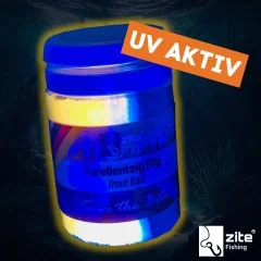 Zite Fishing Forellenteig Turbo 60 g Trout Bait Forellenpaste mit Knoblaucharoma - UV-aktive Farben für zusätzliche Reize