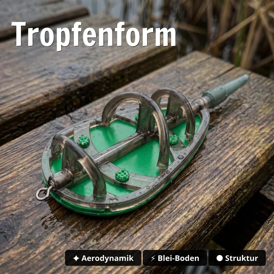 Method Feeder Set – 4 Method Feeder 30-60 g mit Form Kompaktes Grundangeln Zite Fishing - Tropfenform