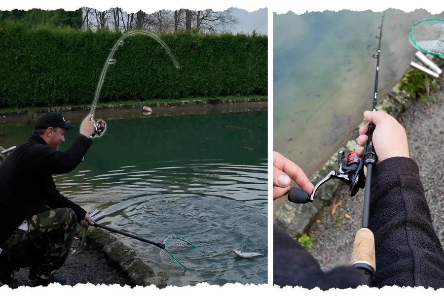 UL Gummiköder Angelset - Solid Tip Rute 2m - 1000er Rolle - 8x geflochtene Schnur - Haken + GRATIS Gummiköder & Guthaben - Unser Zite Fishing UL-Komplettset im Outdoor-Einsatz
