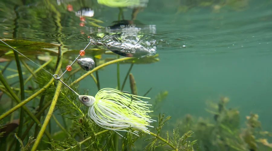 Inzite Rotator Spinnerbaits 10g – Haken 5/0 – Lemon Drop – mit Doppelspinnerblatt & Fransen - Unaufhaltsam im Flachwasser