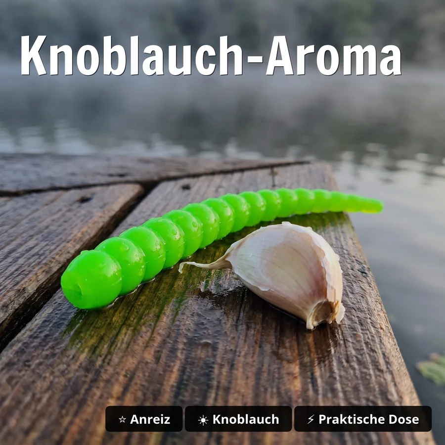 Zite Fishing Curly Viper Chartreuse Knoblauch 6,5 cm Rotationsköder für Forelle 8 Stück - Knoblauch-Aroma
