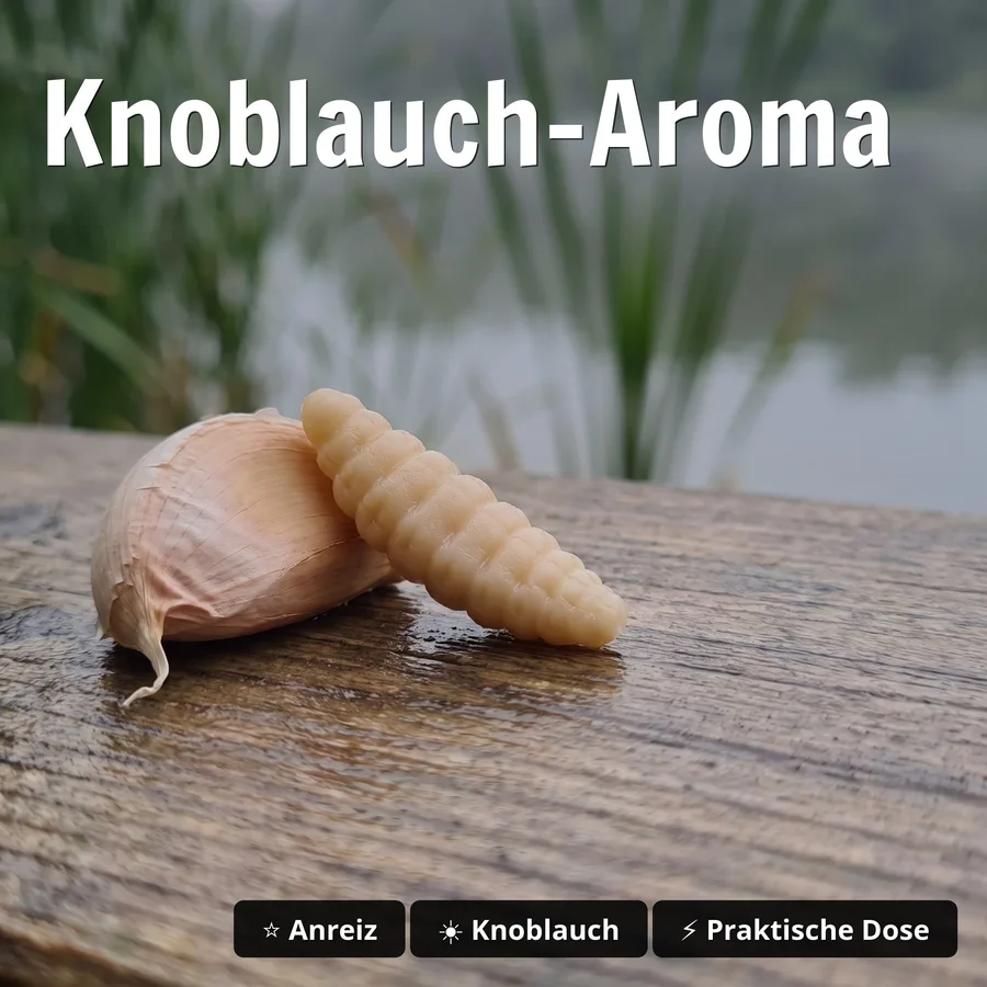 Attracta Larv Weiß Knoblauch Aroma Floating Edition 3,5 cm 8 STK Larven Imitat Gummi - Knoblauch-Aroma