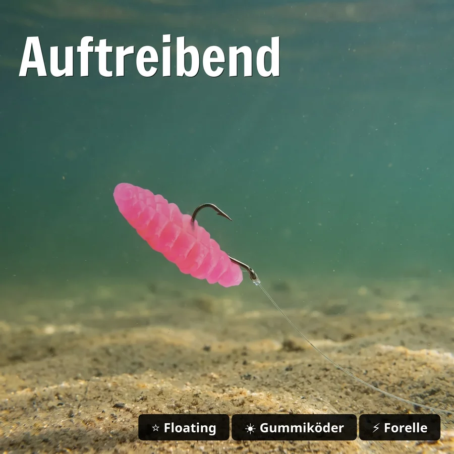 Attracta Larv Chartreuse Knoblauch Aroma Floating Edition 3,5 cm 8 STK Larven Imitat Gummi - Auftreibend