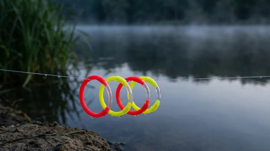 Zite Fishing Bissanzeiger Ringe Rot/Gelb – 4er Set – Aal Karpfen Nachtangeln - Sichtbar bei jedem Biss