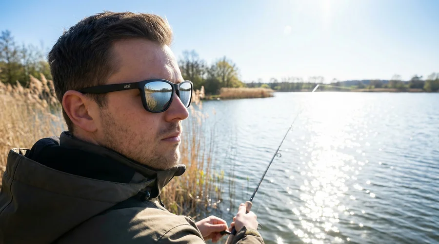 Zite Fishing Polarisationsbrille Basulo – Silber verspiegelt mit UV400-Schutz inkl. Hardcase & Microfasertuch - Volle Kontrolle am Wasser