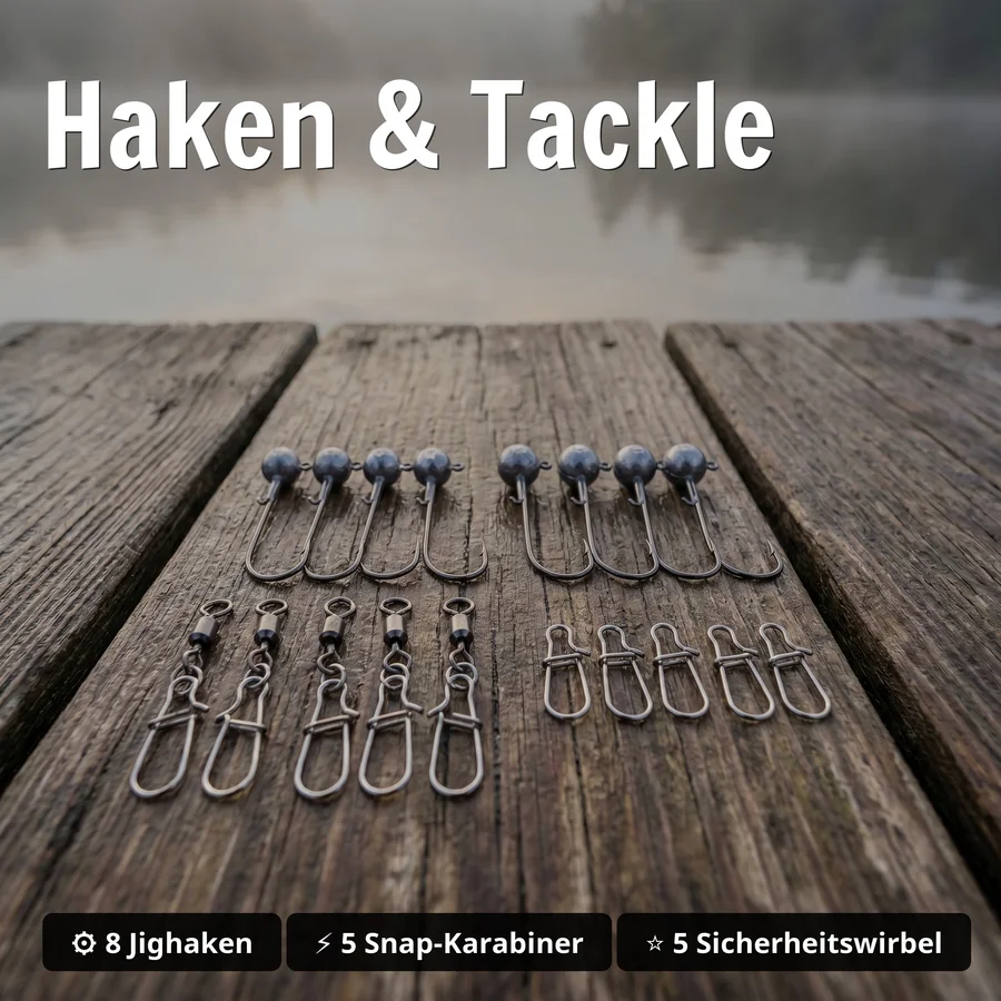 Zite Fishing Zielfischbox Zander – 35-tlg. Set mit Gummiködern, Wobbler, Crankbait & Jigköpfen - Haken & Tackle