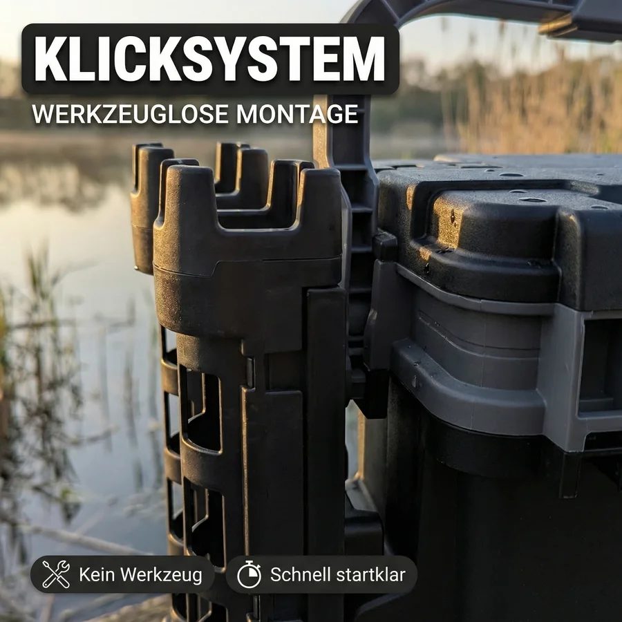 Zite Fishing Forellen-Pro Box XXL – Angelkoffer mit Rutenhaltern, 9 Deckelfächern & flexibel platzierbaren Trennwänden - Werkzeugloses Klicksystem-Rutenhalter