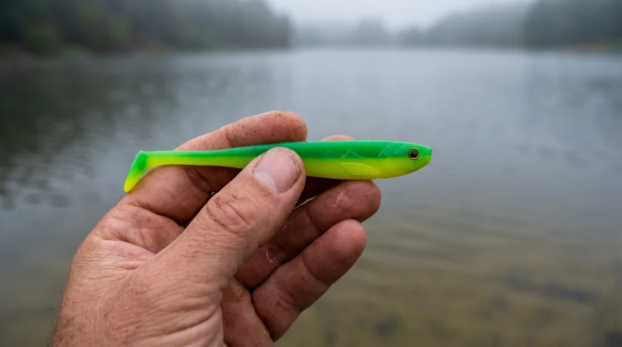 Inzite Shad Lime Bomb Gummifisch 15,5 cm – 4 Stück – UV-aktiv für Zander & Hecht - Hecht- und Zander-Profi