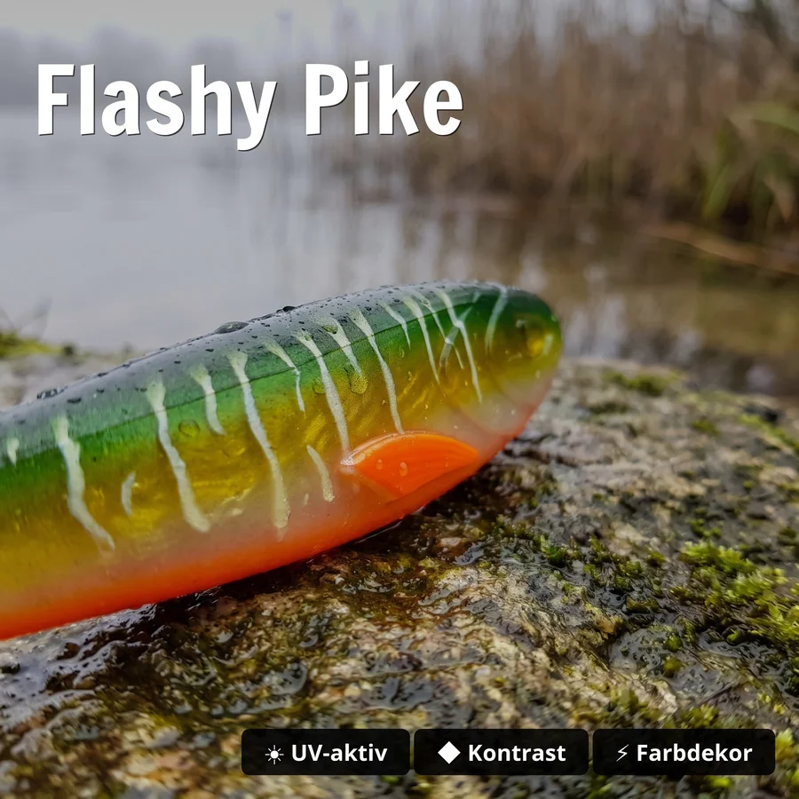 Zite Fishing Gummifisch Inzite Flanker Flashy Pike 23,5 cm – Großhecht Köder im 2er Pack - Flashy Pike