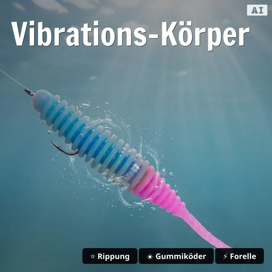 Zite Fishing Wiggle Worm Christal Brown Knoblauch – UV-aktiver Forellenköder mit Lamellen, 5,5 cm, 10 Stück, UL-Angeln - Vibrations-Körper
