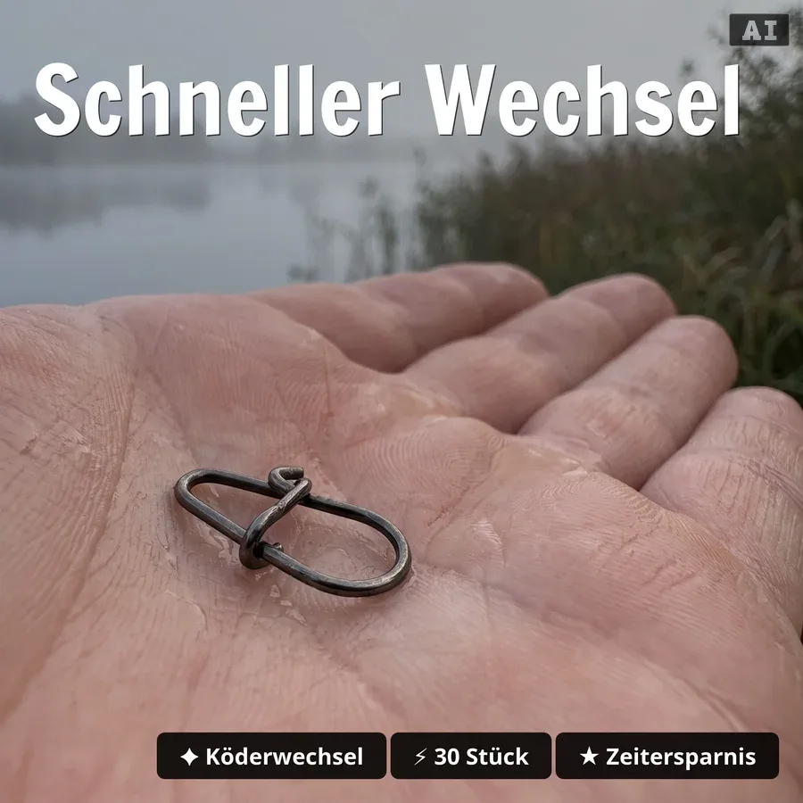 Zite Fishing Egg Snaps Gr. 0# – 30 Stück Karabinerhaken 12 kg Tragkraft für Spinnfischen auf Barsch, Zander & Hecht - Schneller Wechsel