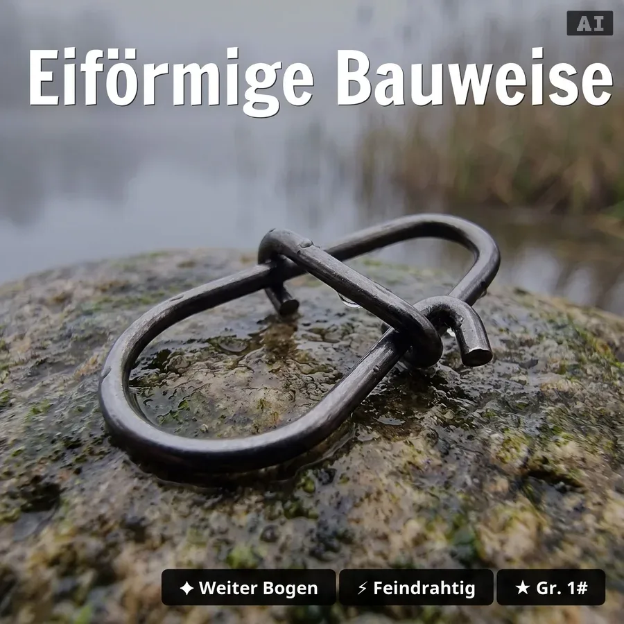 Zite Fishing Egg Snaps Gr. 1# – 18 kg Tragkraft, 30 Stück Karabinerhaken für Spinnfischen auf Hecht, Zander & Barsch - Eiförmige Bauweise