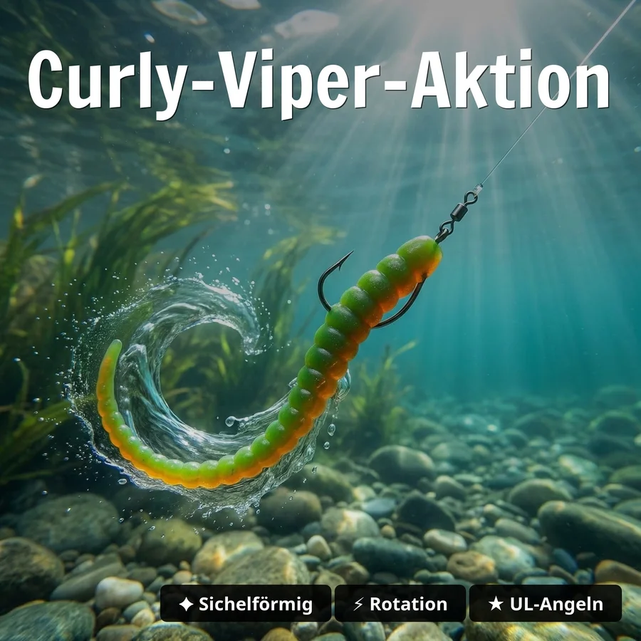 Zite Fishing Curly Viper Starterbox – 72 Forellen-Gummiköder in 12 Farben 6,5 cm Rotationsköder für Forelle - Curly-Viper-Aktion