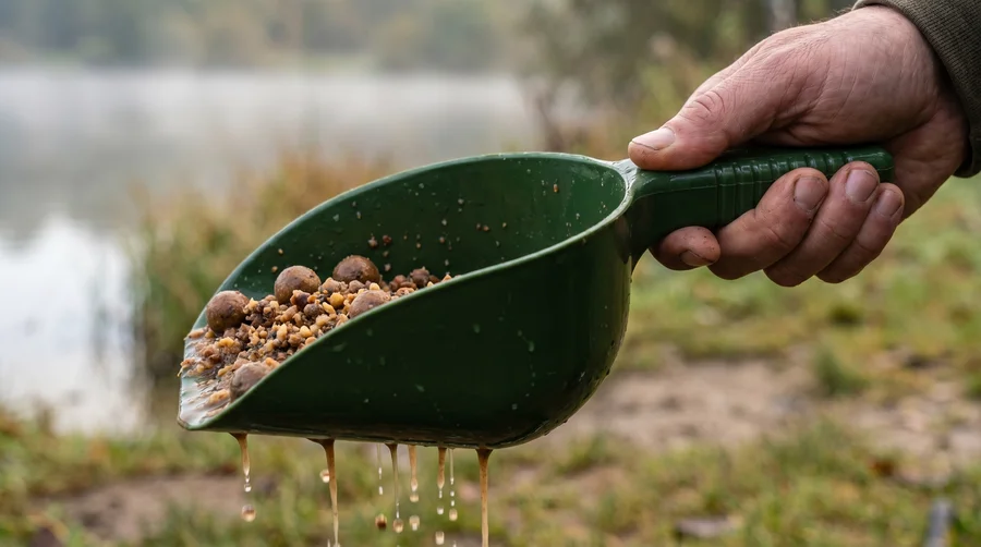 Zite Fishing Futterschaufel-Set – 2 Baiting Spoons mit perforierten Boden für Karpfenangeln - Präzises Füttern ohne Kleckern