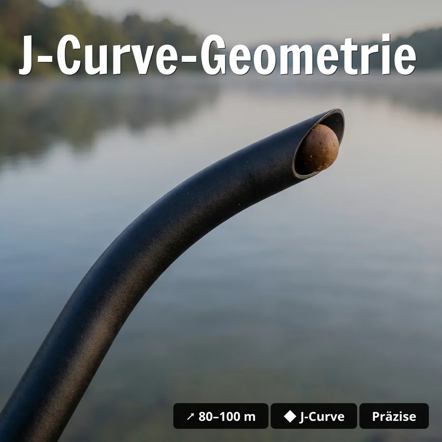 Zite Fishing Boiliewurfrohr 80 cm – Karpfen Wurfrohr zum Anfüttern - J-Curve-Geometrie