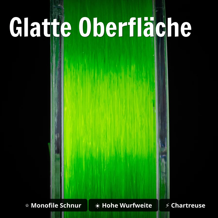Zite Fishing Pro-Mono Elite Forelle – Monofile Angelschnur chartreuse, 300 m, 0,22 mm, 4,54 kg - Glatte Oberfläche