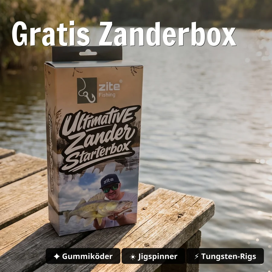 Zander Angelset Komplett: Spinnrute 255 cm + Rolle Base 3000 bespult + Rutentasche 1,30 m + Starterbox GRATIS - Gratis Zanderbox