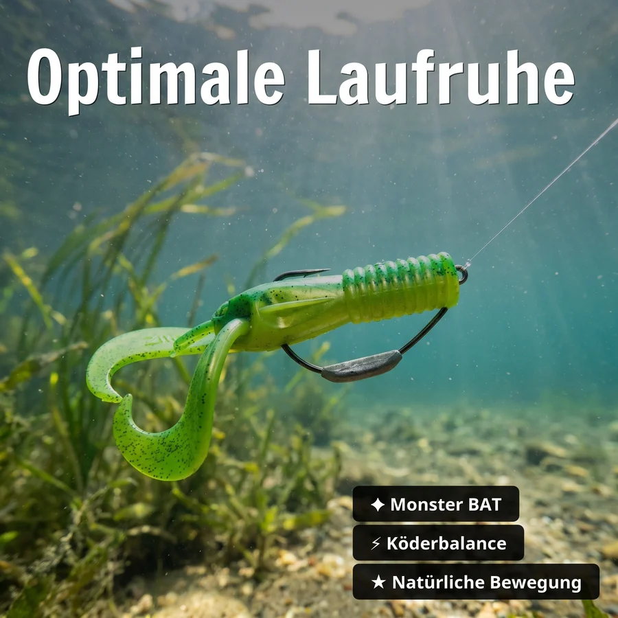 Zite Fishing MONSTER BAT Offset Haken Gr. 10/0# 20 g – XXL Weighted Swimbait Hook, 3 Stück für Hecht & Großhecht - Optimale Laufruhe