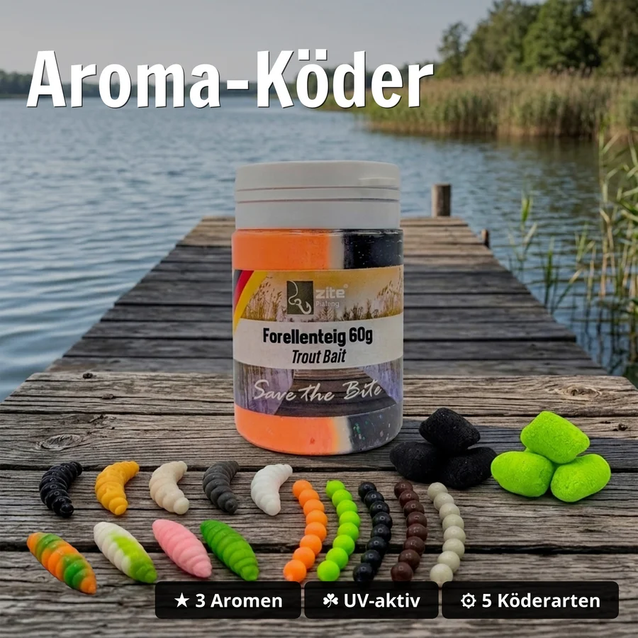 Zite Fishing Fixdrops Starterset XXL – Forellen-Set mit Bleien, Vorfachhaken, Ködern & Sortierbox - Aroma-Köder
