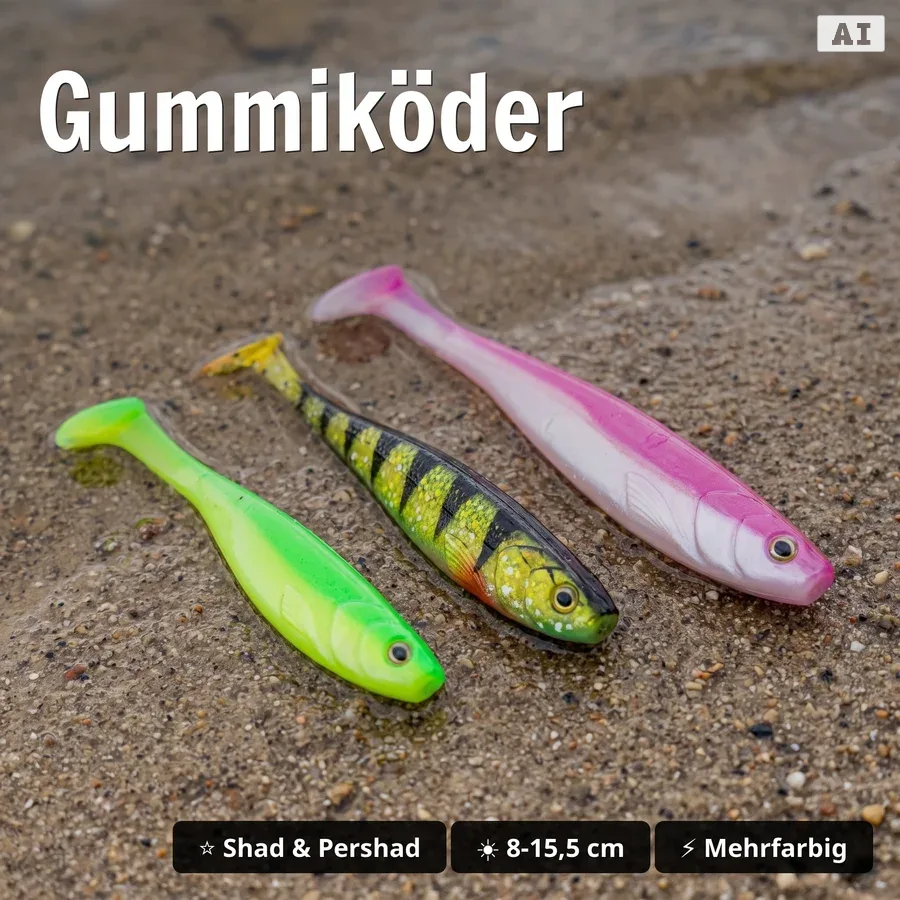 Zite Fishing Inzite Shad Starterset XXL 3 Größen – Gummifische, Tungsten & Jigheads, Skirts, Snaps & Tacklebox Zander - Gummiköder