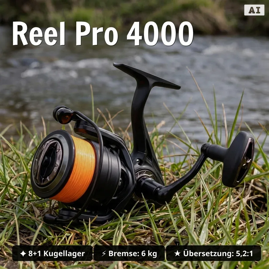 Zite Fishing Pike Pro Stick XL Big Bait Starterset – Rute, Rolle Pro 4000 bespult + Hechtsystem + 4 Gummifische - Reel Pro 4000