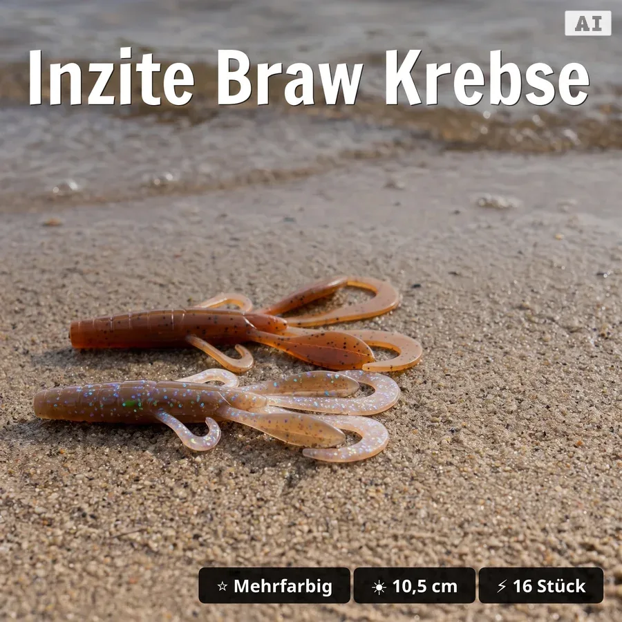 Zite Fishing Finesse & Dropshot Starterset XXL – 125-teilig, Gummiköder, Haken, Bleie & Zubehör für Zander - Inzite Braw Krebse