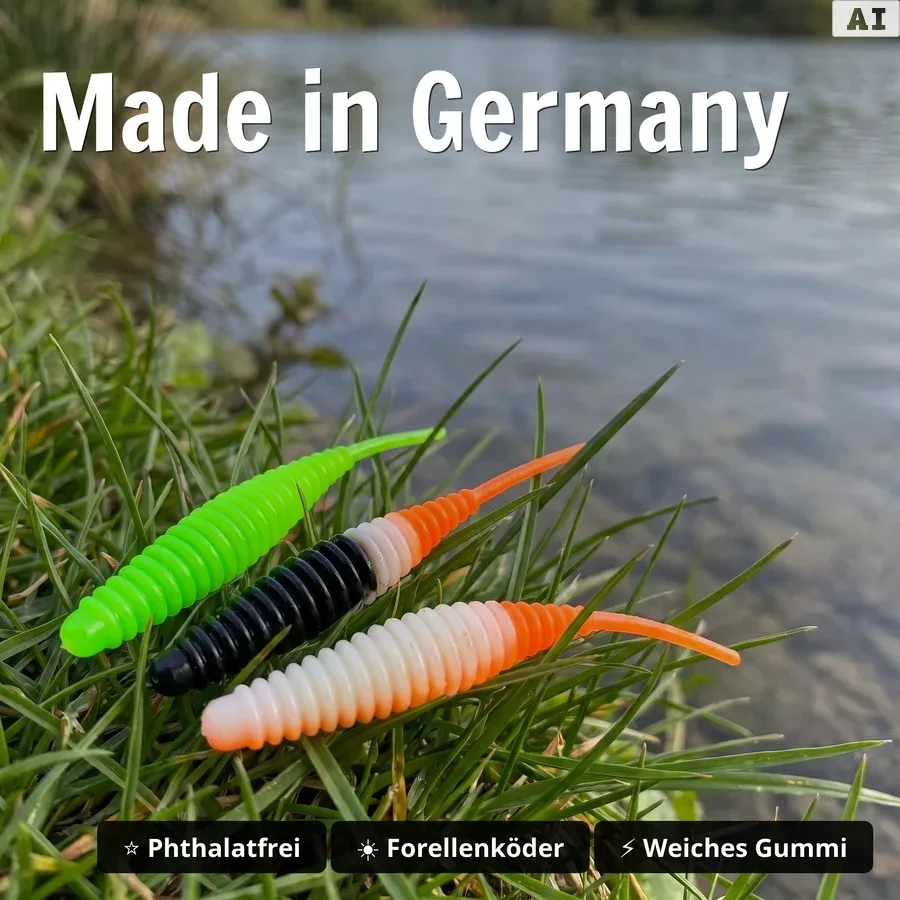 Zite Fishing Forellenköder Mix M – 7 Gummiköder-Sets für Forelle | Käse & Knoblauch | UL, Sbirolino, Dropshot - Made in Germany