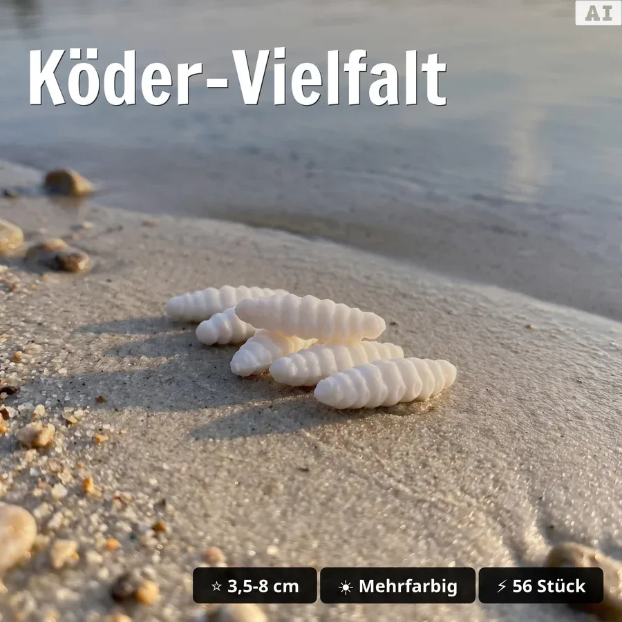 Zite Fishing Forellenköder Mix M – 7 Gummiköder-Sets für Forelle | Käse & Knoblauch | UL, Sbirolino, Dropshot - Köder-Vielfalt