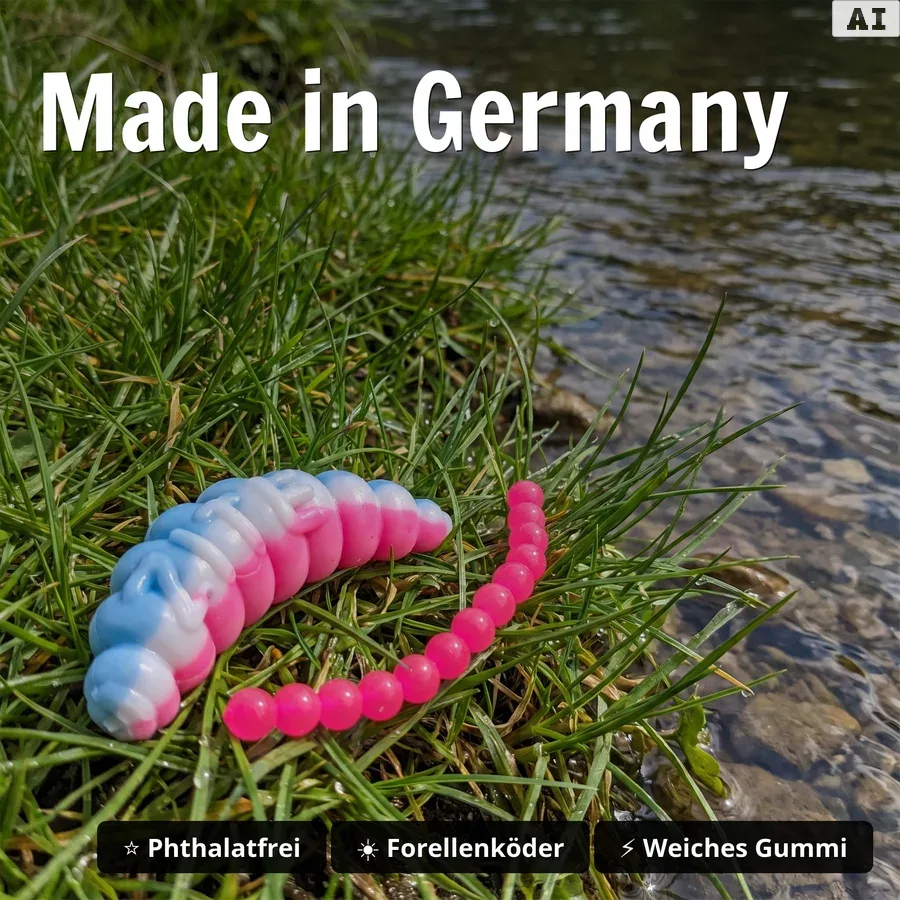 Zite Fishing Forellenköder Mix L – 9 Gummiköder-Sets für Forelle | Käse & Knoblauch | UL, Sbirolino, Dropshot - Made in Germany