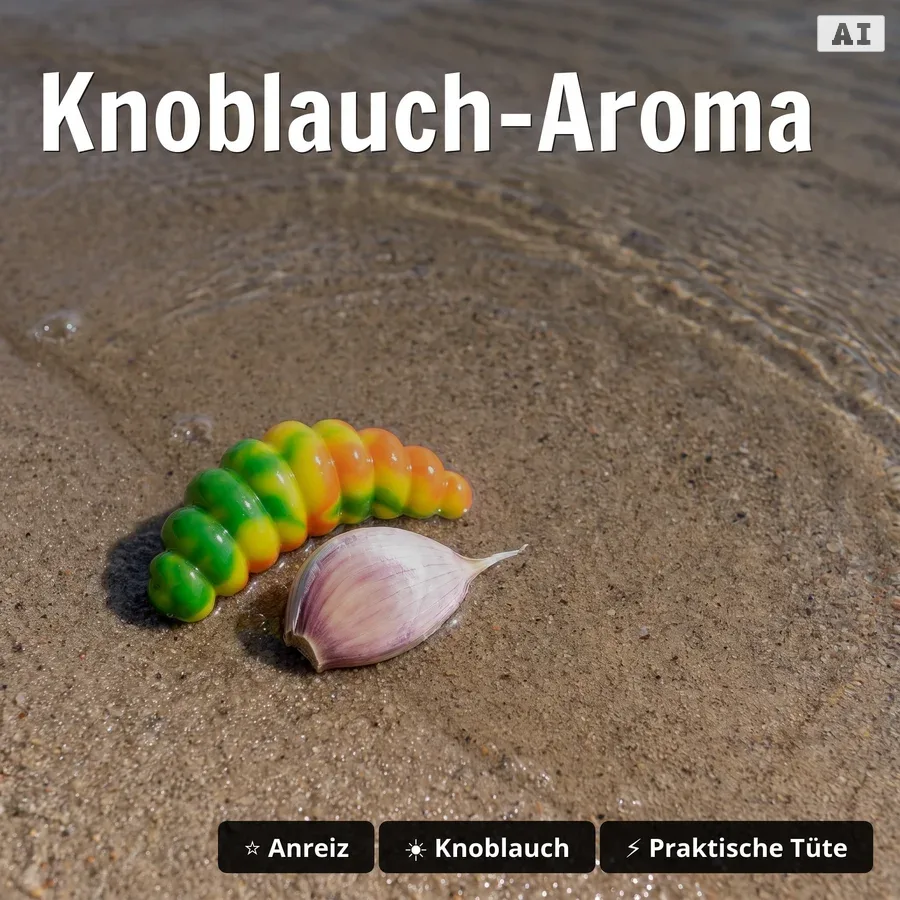 Big Mag Appleseed Silver Knoblauch 3 cm 10 Stück – Forellen-Gummimade - Knoblauch-Aroma