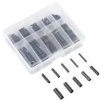 Klemmhülsen Set 10 Größen - 150 Quetschhülsen Schwarz in Box Angeln Vorfachmaterial Zite Fishing