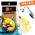 Inzite Rotator Spinnerbaits 10g – Haken 3/0 – Lemon Drop – mit Doppelspinnerblatt & Fransen