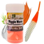 Wiggle Worm Sweet Orange Knoblauch 5,5 cm – Forellenköder mit Aroma, 10 Stück Gummiköder