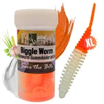 Zite Fishing Biggle Worm Sweet Orange Knoblauch 6,5 cm 8 Stück – Forellenköder mit Lamellenkörper & Duftaroma