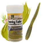 Twerky Tailer Motoröl 7 cm – 3in1 Gummiköder mit Knoblauch-Aroma für Forellen, 8 Stück