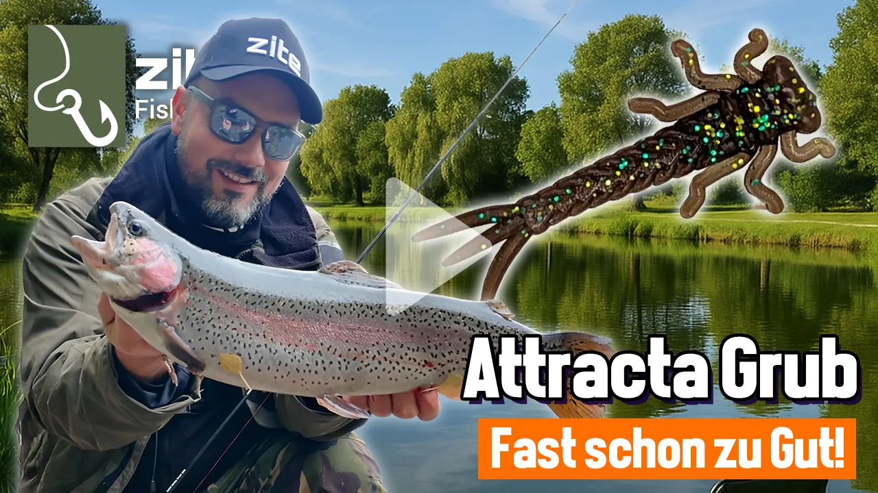 Attracta Grub Natur Mix Knoblauch Forellenköder 5 cm Larvenimitat 8 Stück Video